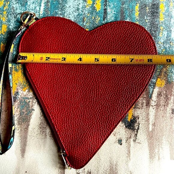 Red Heart-Shaped Clutch with LOVE Strap NWOT - Picture 6 of 7
